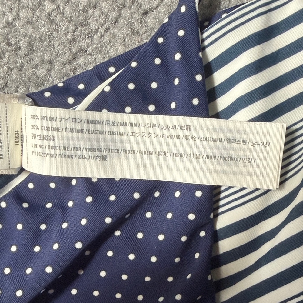 Abercrombie & Fitch Navy Polka Dot & Stripe Reversible Tie-Side Bikini - Picture 4 of 6